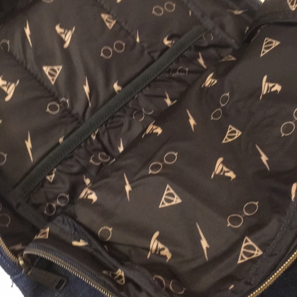 Loungefly Harry Potter Hogwarts Denim Backpack - Picture 7 of 12